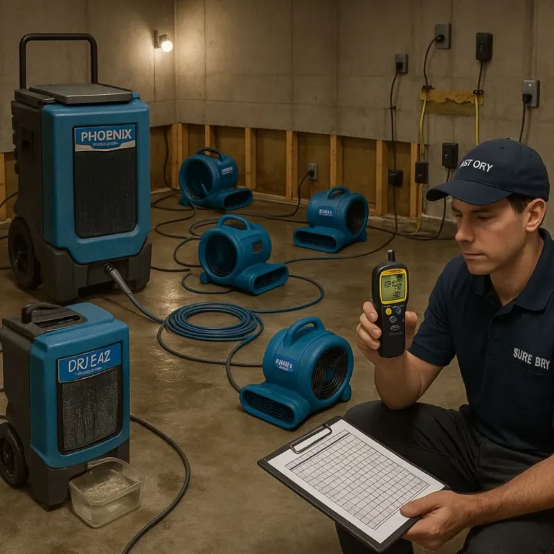 Structural Drying and Dehumidification process in Adams County, IA